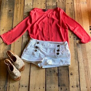 EUC Express Coral 3/4 Length Sleeve Blouse